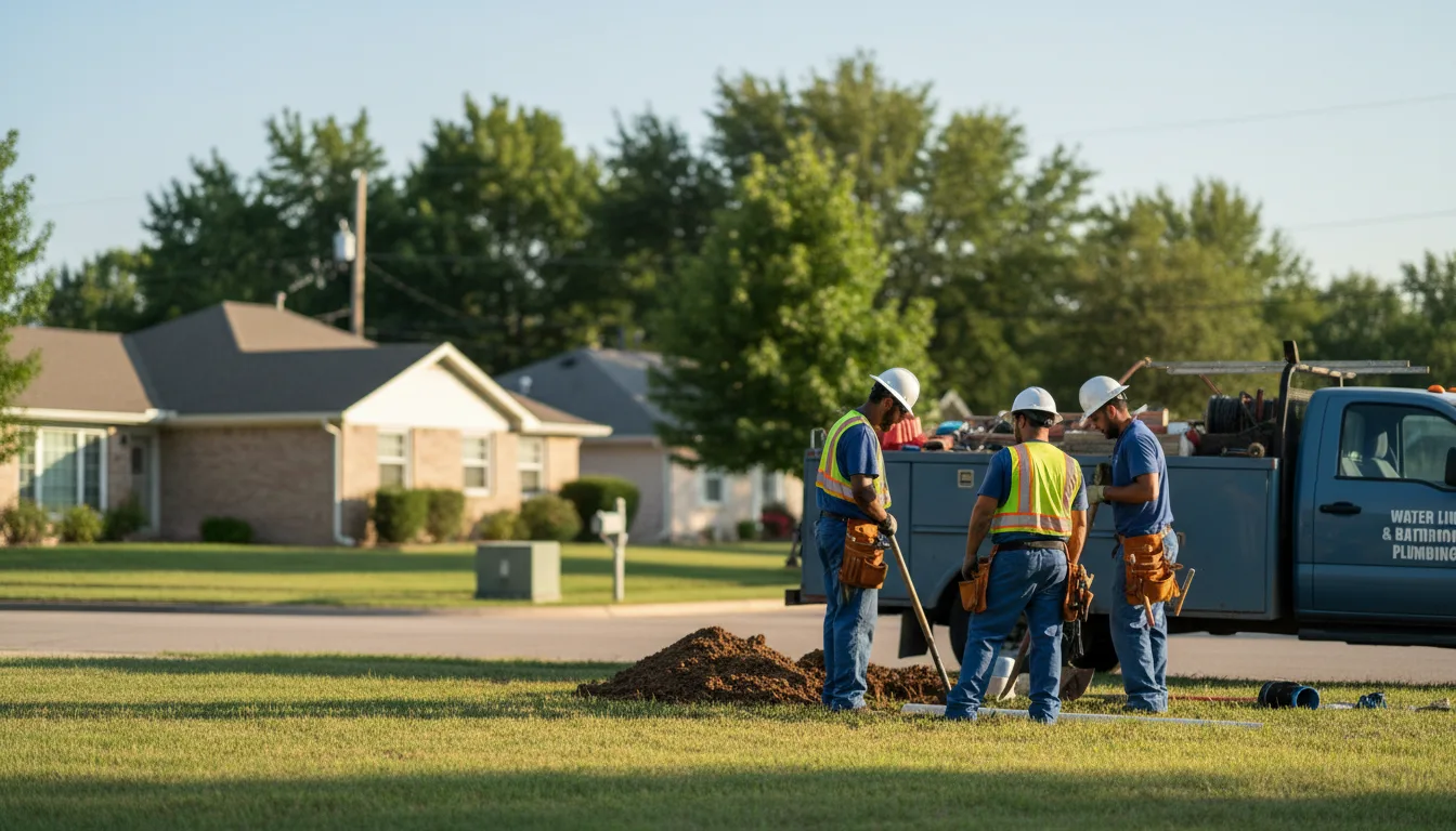 Residential water line and bathroom plumbing service in Westerville, NE